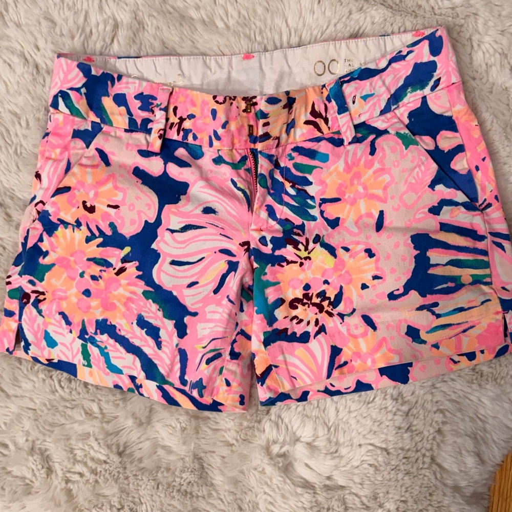 Lilly Pulitzer Pink and Blue Floral Women's Shorts